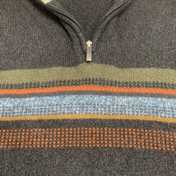 Columbia Men's Gray 1/4 Zip Pullover Sweater Size L Wool Ramie Blend - Picture 2 of 6